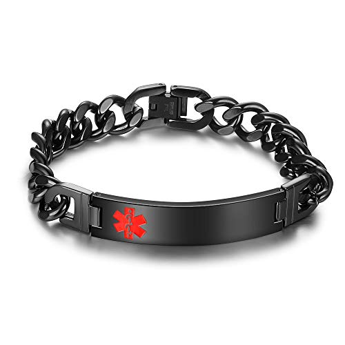 Medical Alert Bracelets for Men and Women Stainless Steel S12111