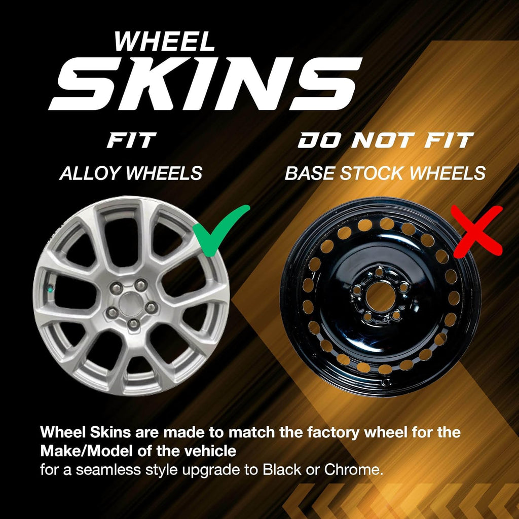 20" Gloss Black Wheel Skin Set for Dodge Charger & Challenger 2015-2019 E7106