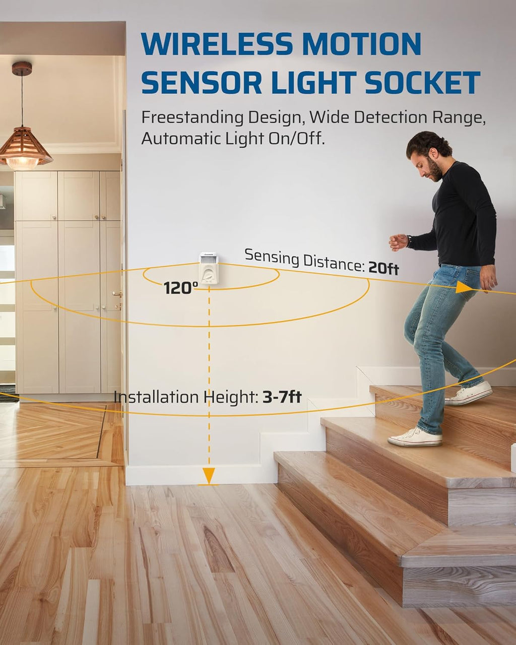 Light Sensor Socket with Motion Sensor, E26/E27 Screw in Dusk to Dawn Adapter Y620229