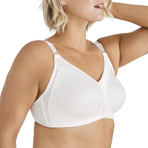 Women's Double Support Wireless Lace Bra with Stay-in-Place Straps Z892