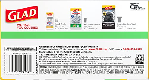 Tall Kitchen Drawstring Garbage Bags, 13 Gallon, 45 Count E321