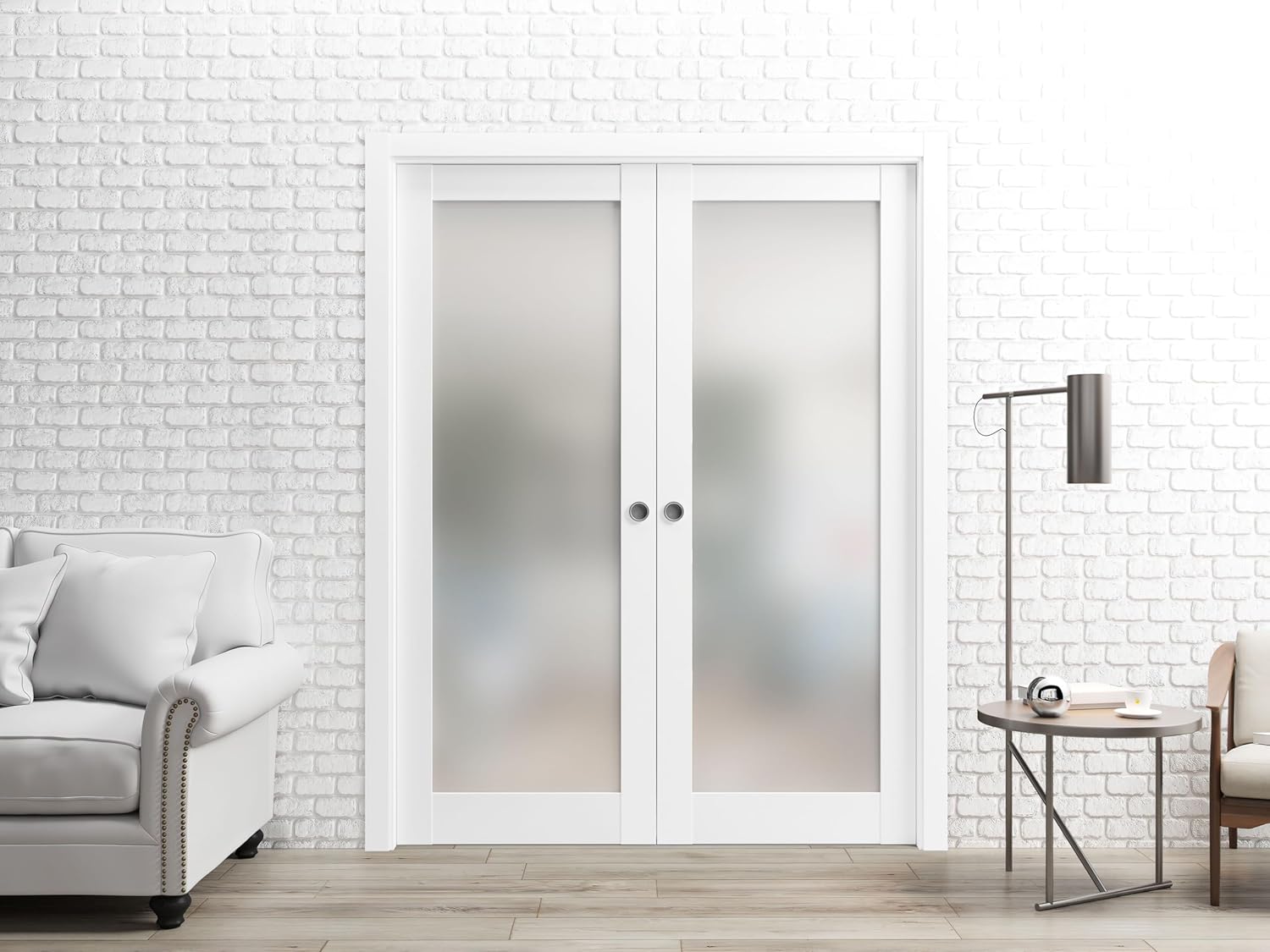 Frosted Glass Door Panel Slab 32 x 84 Solid Wood Core Interior Door T978177