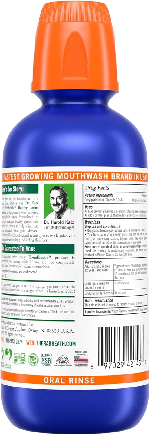 Healthy Gums Oral Rinse Clean Mint, 16 oz, Pack of 6 C4487