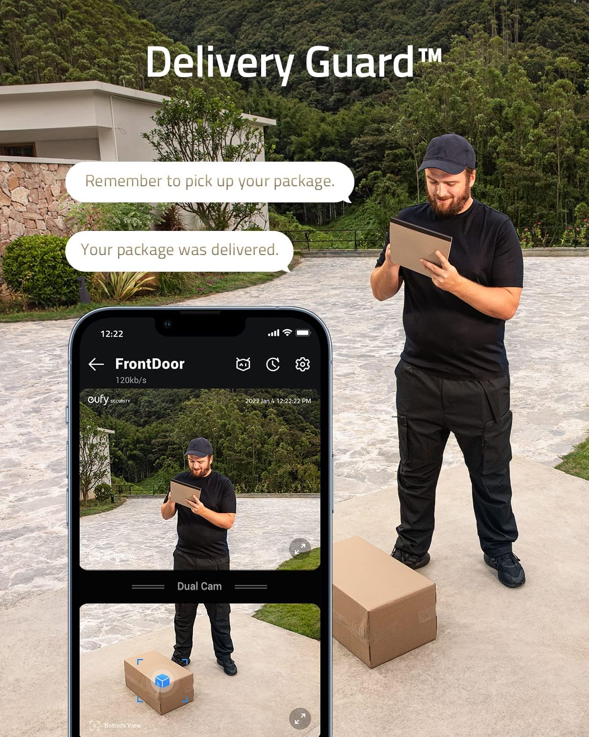 Video Doorbell Dual Camera 2K Wireless Battery-Powered R6105