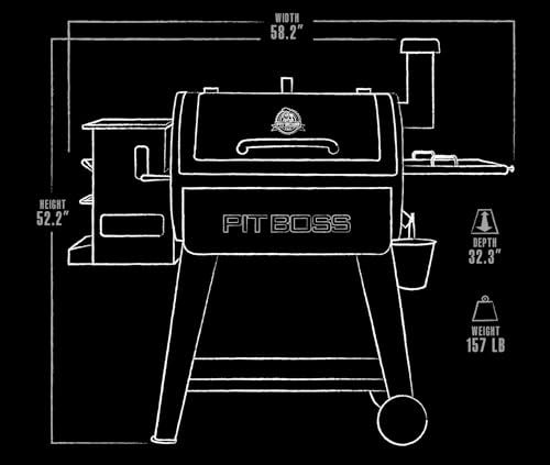 Wood Pellet Grill, 820 Square Inches, Black R39674