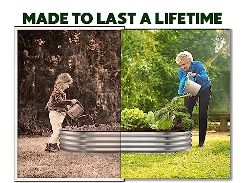 Galvanized Raised Garden Beds Outdoor 8x4x1 ft 2-Pack Planter for Vegetables Flowers H771