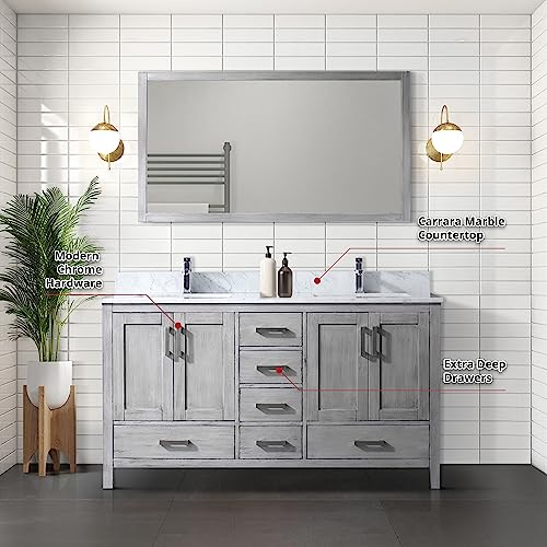 Double Bath Vanity with Carrara Marble Top Q223261