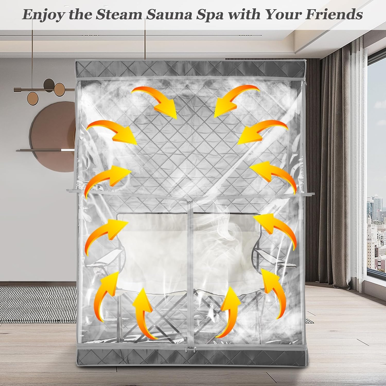 Portable 2 Person Sauna Tent for Home, Foldable Lightweight, Steamer Not Included K905