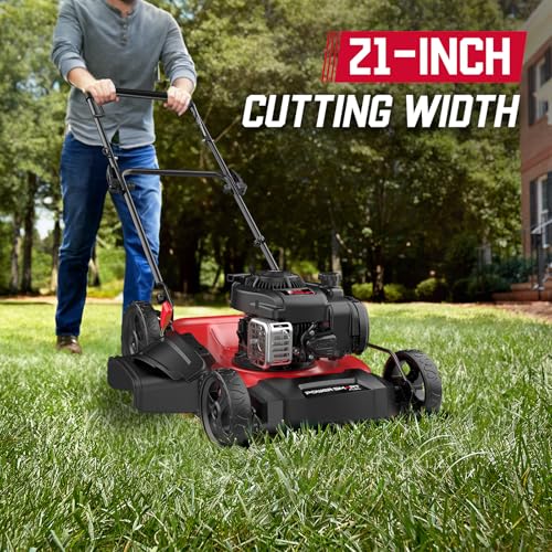 Gas Lawn Mower, 21-Inch 144cc 2-in-1 Walk-Behind Push Mower L600