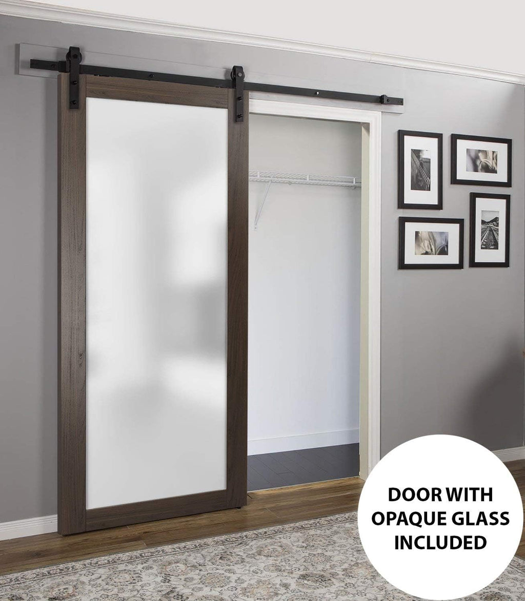 Frosted Glass Door Panel Slab 32 x 84 Solid Wood Core X147234