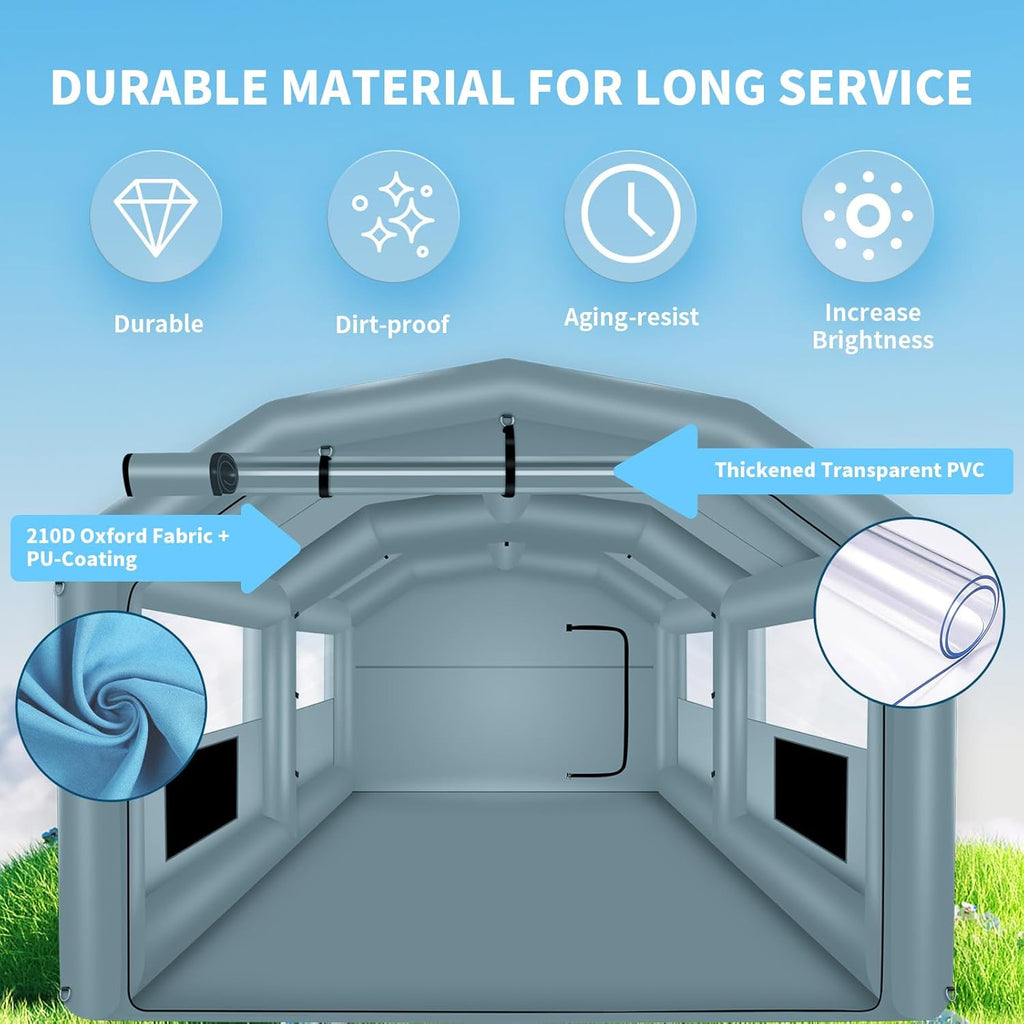 Inflatable Paint Booth 20 x 13.5 x 9.7ft Portable Spray Tent with Blower J613527