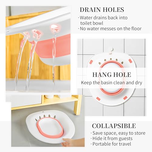 Sitz Bath for Toilet, Collapsible Perineal Soaking Basin with Flusher H7271