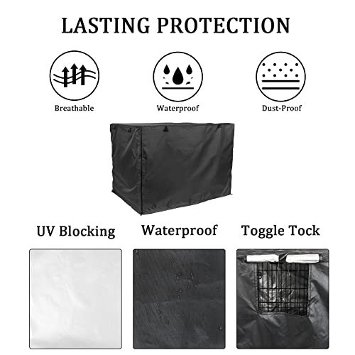 Dog Crate Cover 36 Inch Double Door Waterproof with Air Vent Window L890