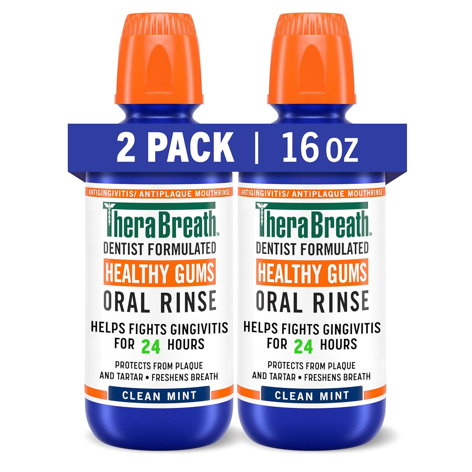 Healthy Gums Mouthwash 16 Fl Oz (2-Pack) & Dry Mouth Lozenges with Zinc, Tart Berry Flavor, 100 Count E6103