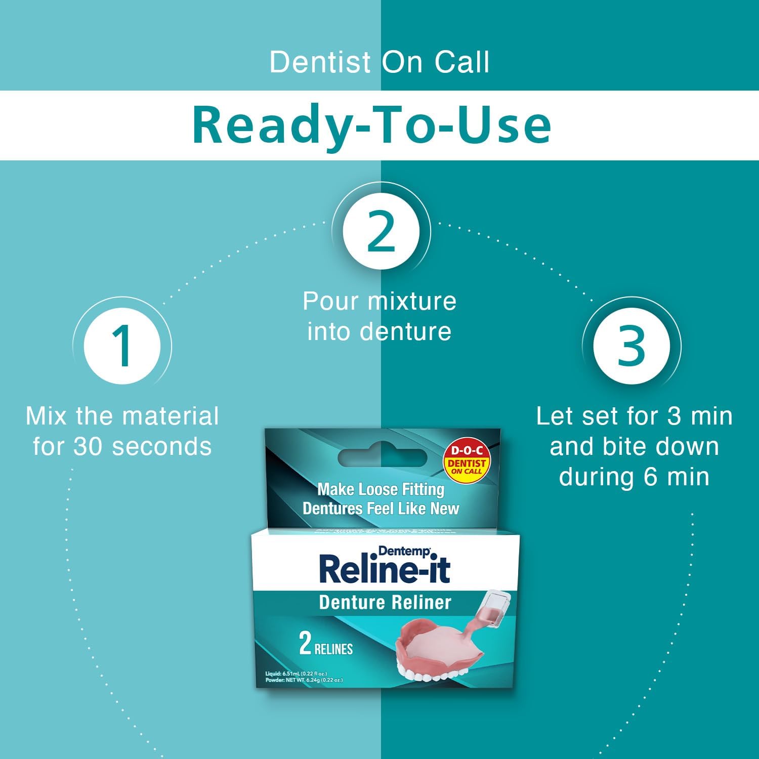 Denture Reliner, 2 Count E1303