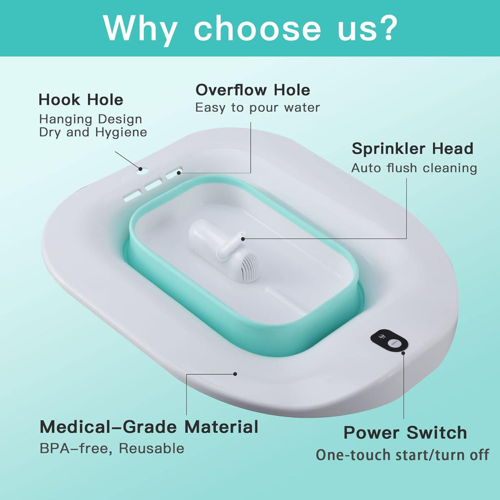 Foldable Electric Sitz Bath for Toilet Seat Postpartum Care M12401