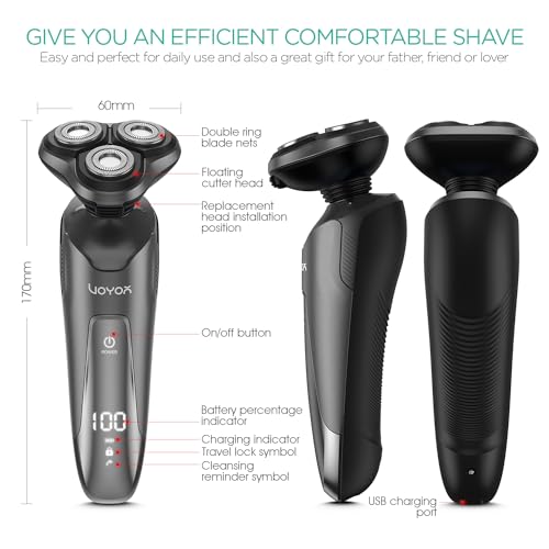 Electric Razor for Men Cordless Shaver with Nose and Ear Hair Trimmer T882731