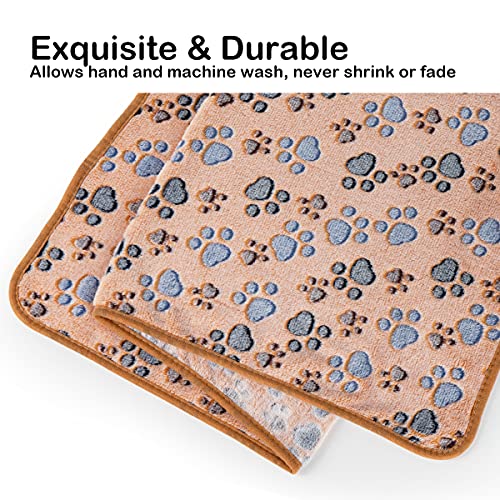 Dog Blanket Soft Fluffy Fleece Pet Mat Paw Print Design K506