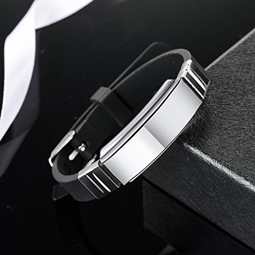 Adjustable Silicone Medical Alert Bracelet with Emergency Card Q963586