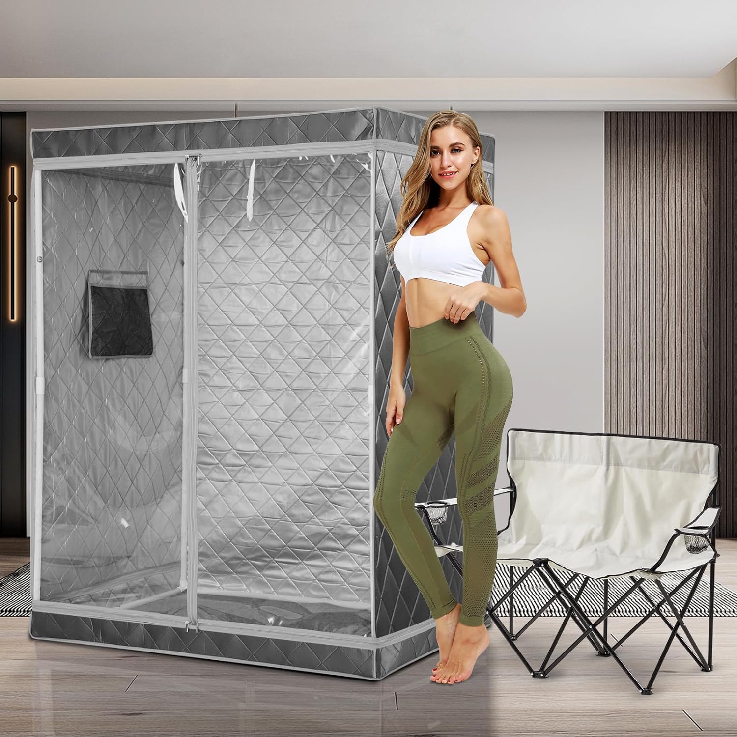 Portable 2 Person Sauna Tent for Home, Foldable Lightweight, Steamer Not Included K905