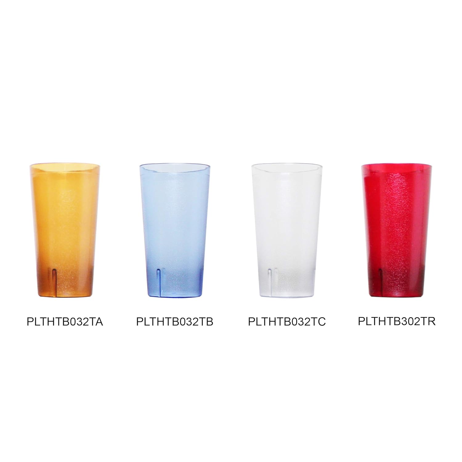 32 oz Stackable Restaurant Tumbler Cups, Break-Resistant Plastic, Set of 4 - Blue P48526