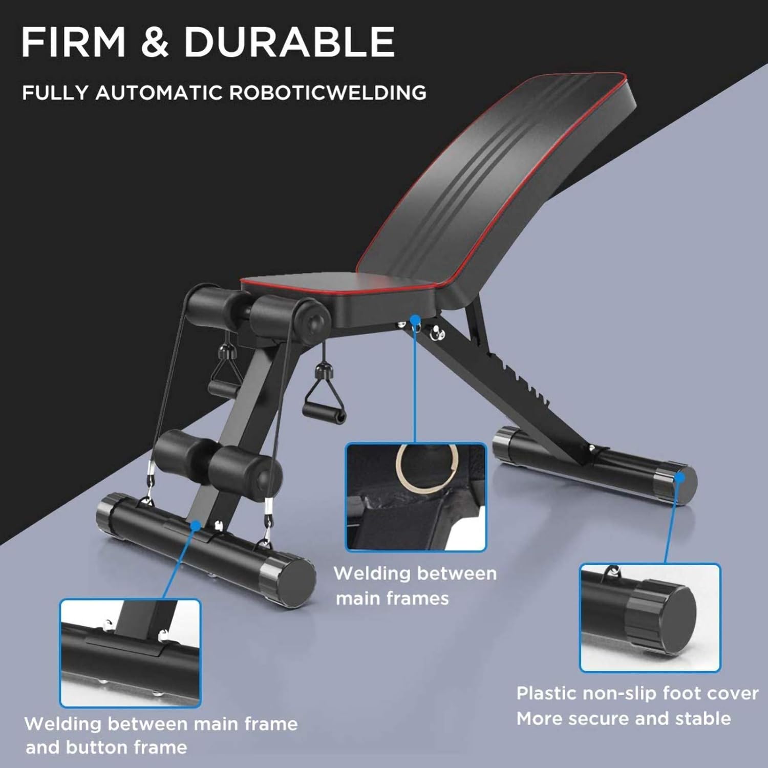 Adjustable Folding Weight Bench for Home Gym Y162