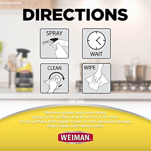 Heavy Duty Stove and Oven Cleaner and Degreaser for Glass, Ceramic Cooktops, BBQ Grill Grates - 2 Pack, 24 Oz with Microfiber Towel K12823