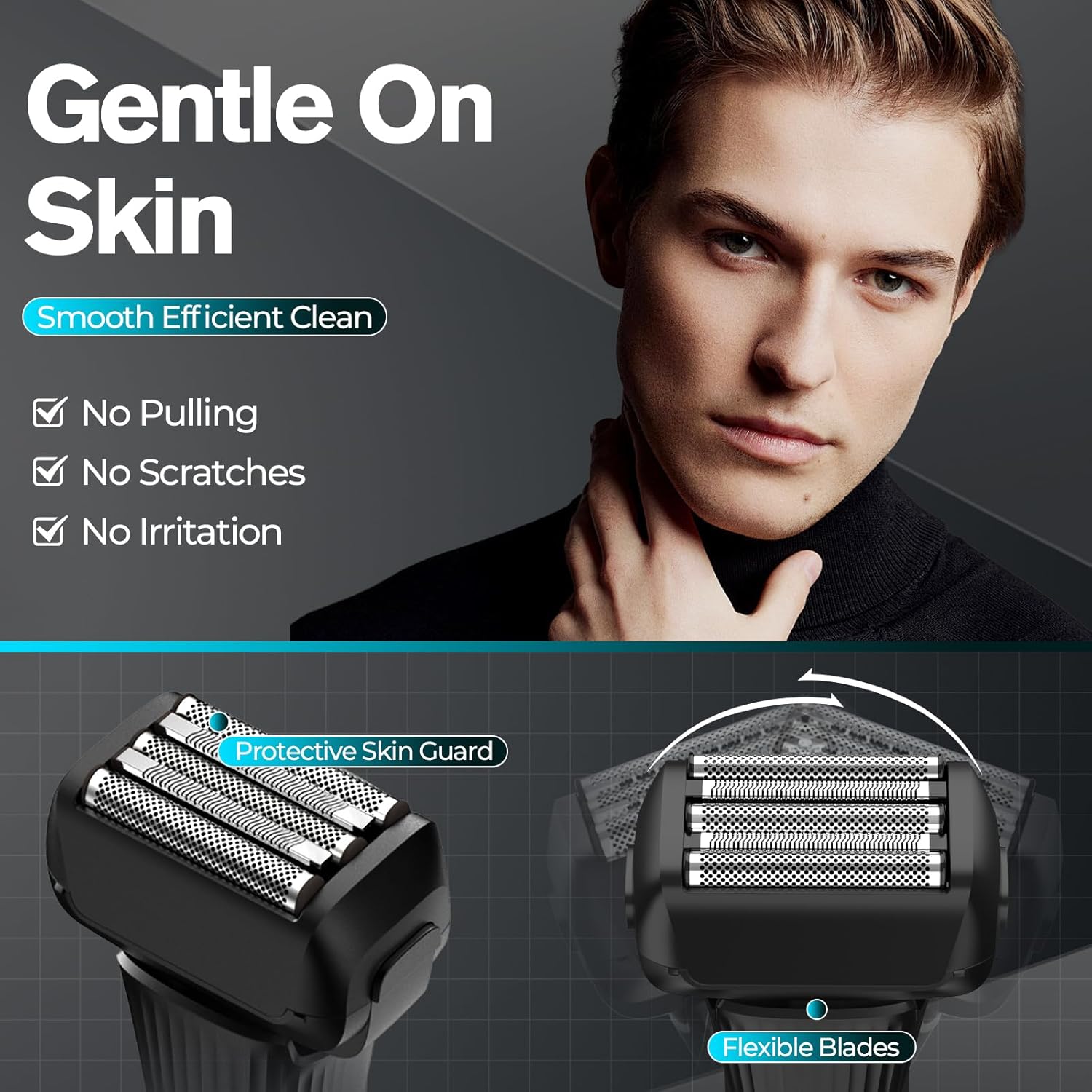 Electric Razor for Men, 5-Blade Cordless Rechargeable Foil Shaver D8937