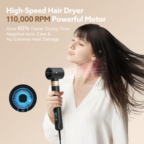 5 in 1 Hair Dryer Brush with Ionic Fast Drying and Curling Iron G744