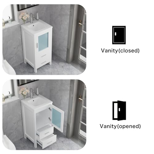 Small Bathroom Vanity with Sink for Small Space, White X279596