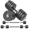 Heavy Adjustable Dumbbell Barbell Set - RUNWE 100 90 70 50 lb Weight set for Option, Metal Dumbbell Grip and Barbell Bar, 1" Center Hole Weight Plate, 3-in-1 Adjustable dumbbell, Barbell and Push-up Stand