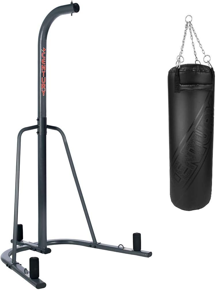 Century 100lb Heavy Bag with Stand | Oversized Hanging Punching Bag with Stand | Adult Boxing Bag Stand Combo for Boxing, Martial Arts, MMA, Cardio Workouts