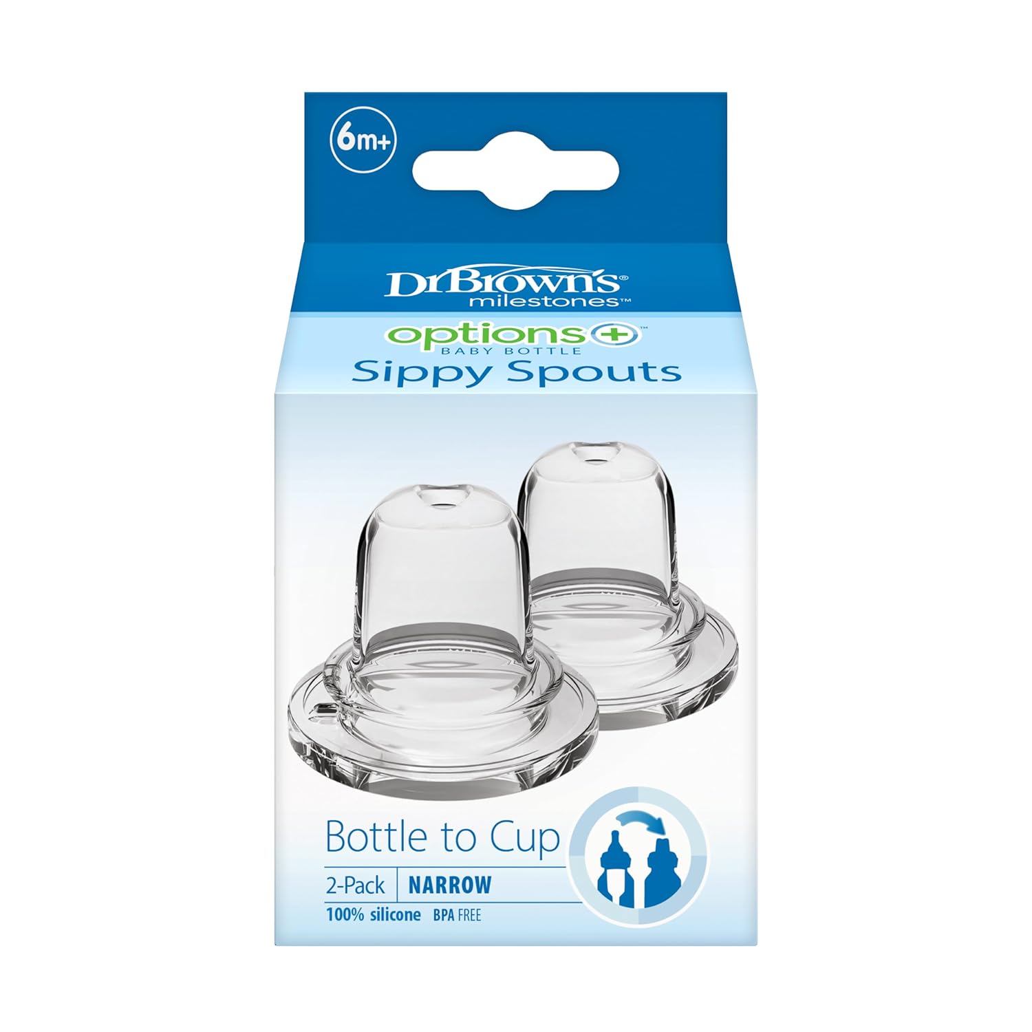 Baby Bottle Sippy Spout, Soft Silicone, 6m+, 2 Count Q379
