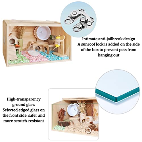 Wooden Hamster Cage, Reptile Terrarium, Small Animal Habitat C564