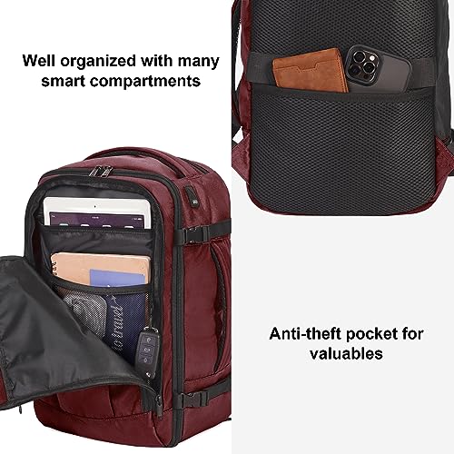 Travel Backpack 18x14x8 Personal Item Carry On with 13 Pockets V923