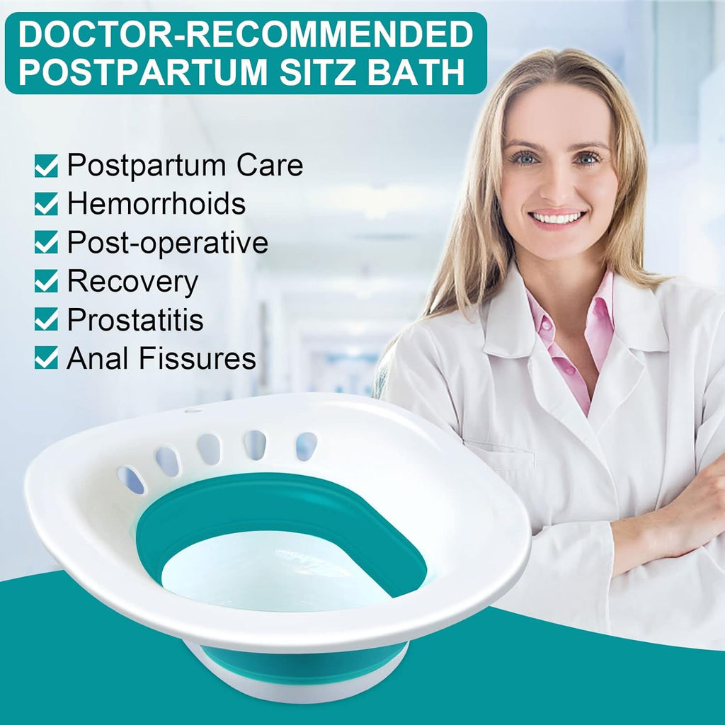 Sitz Bath for Toilet - Foldable for Postpartum Care and Hemorrhoid Relief P64694