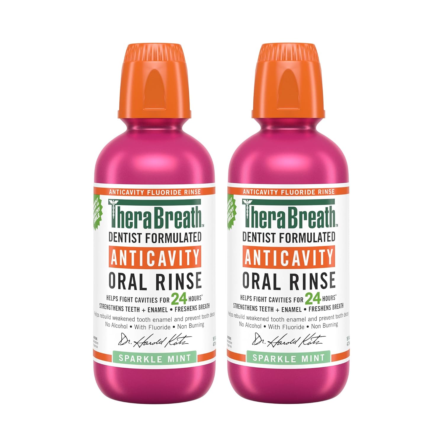 Cavity and Bad Breath Oral Rinse, Cool Mint, 16 Fl Oz Z752966