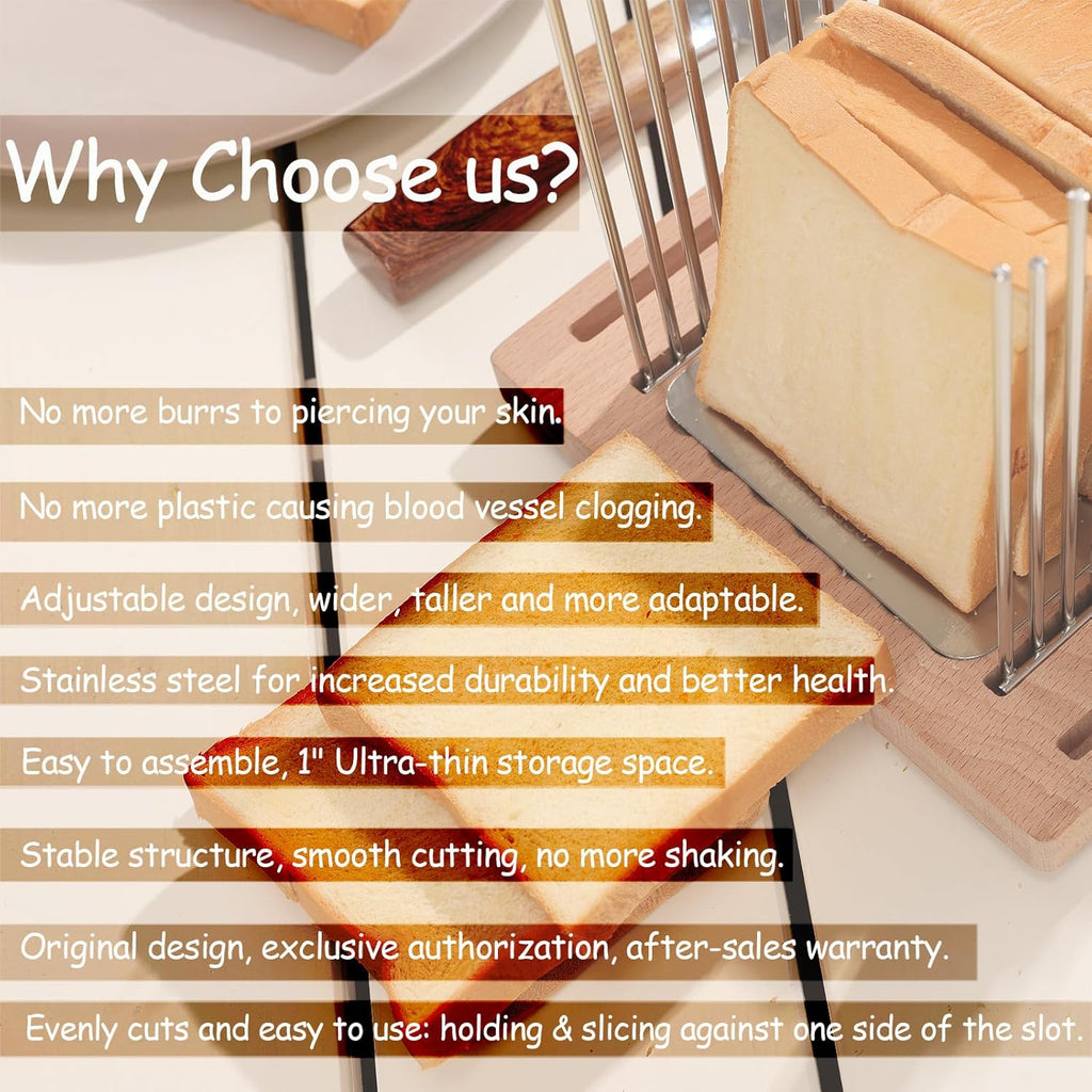 Stainless Steel Bread Slicer Guide with Beechwood Cutting Board R27345