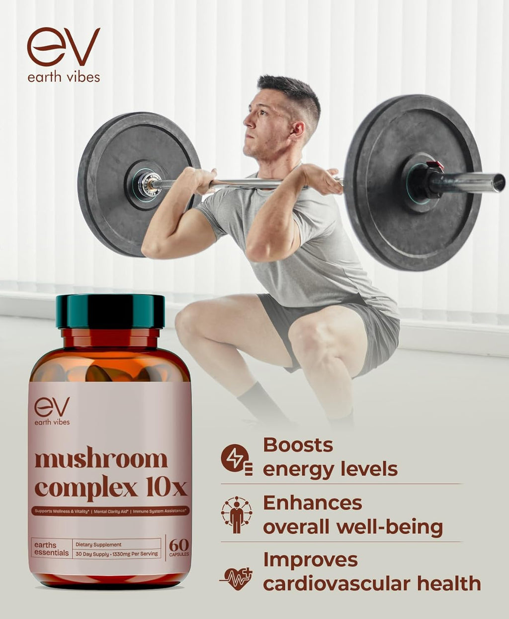 Mushroom Complex 60 Vegan Capsules for Immune & Cognitive Support T499555