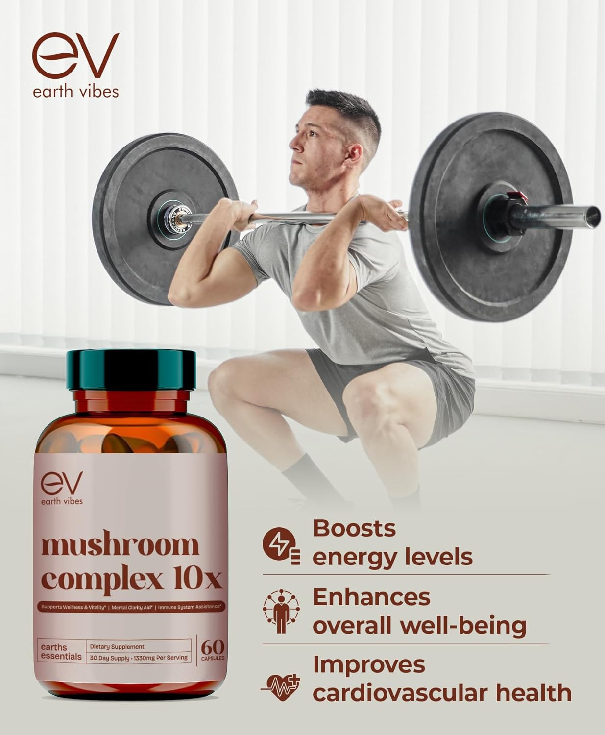 Mushroom Complex 60 Vegan Capsules for Immune & Cognitive Support T499555