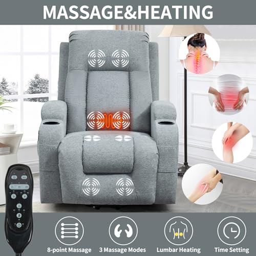 Power Lift Recliner Chair for Elderly with Heated Massage and USB Port Q45191