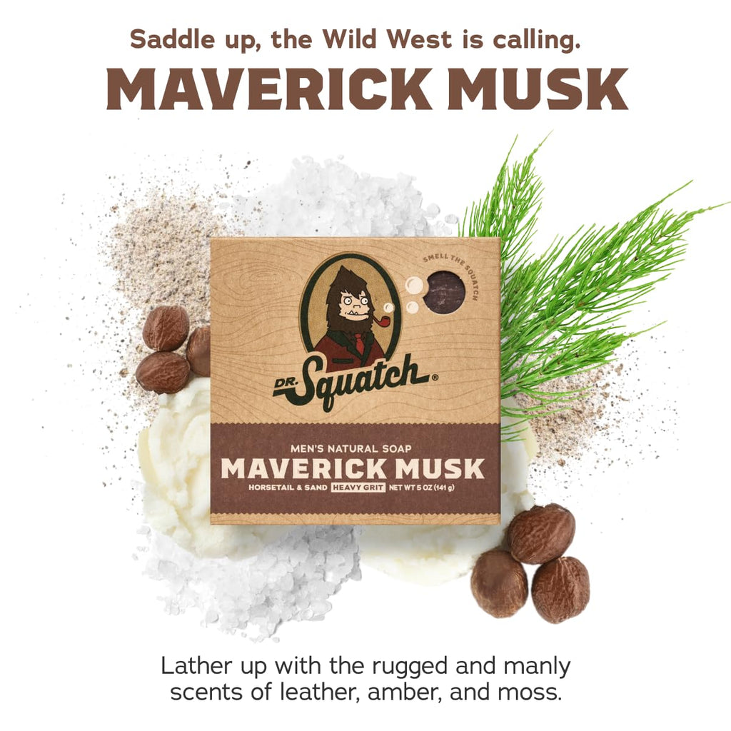 Men's Bar Soap 5-Pack - Natural Leather Amber Moss Scent N161