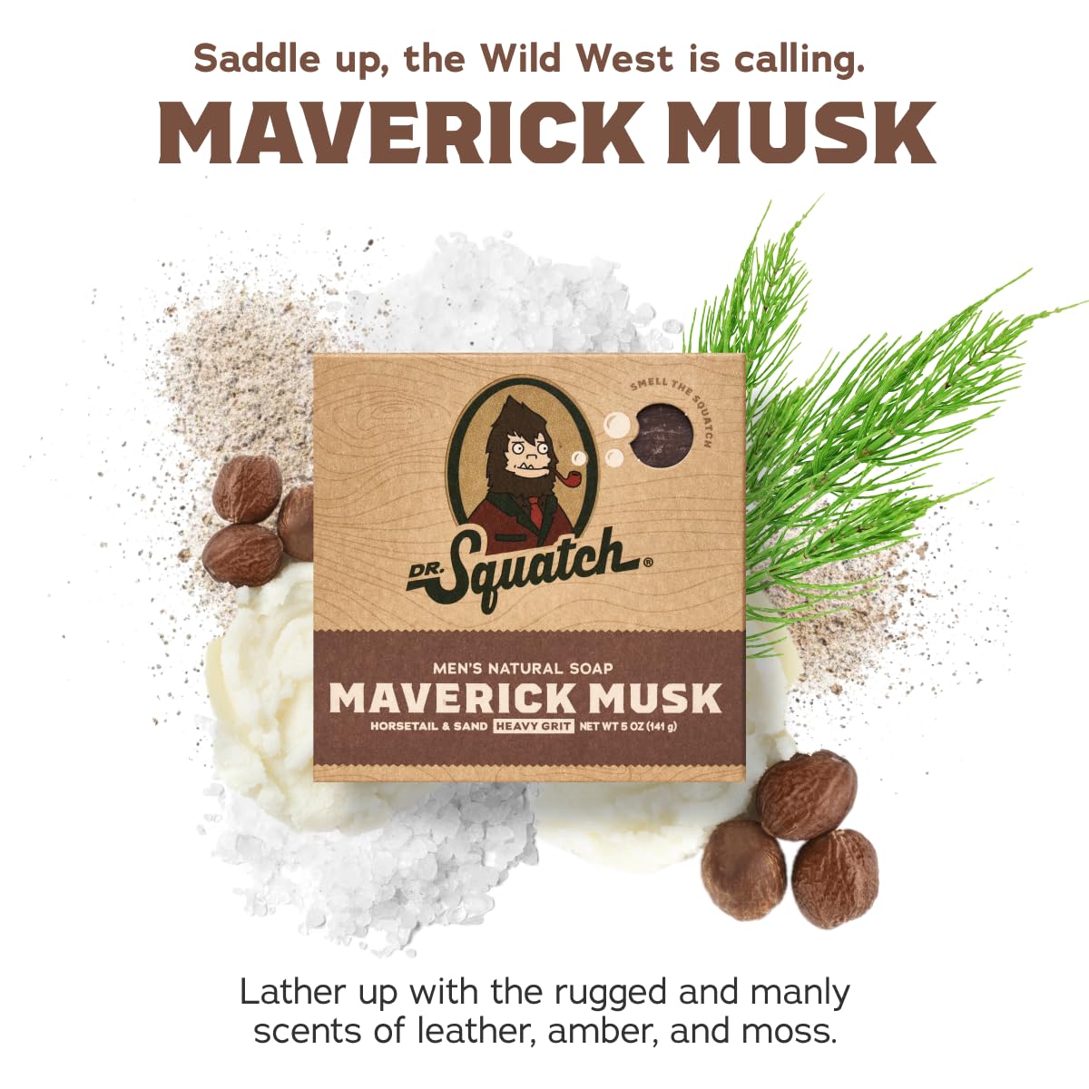 Men's Bar Soap 5-Pack - Natural Leather Amber Moss Scent N161