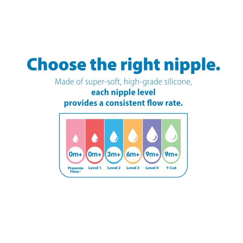 Baby Bottle Silicone Nipples, Medium-Fast Flow, 6 Pack H656331