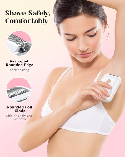 Electric Shaver for Women, Bikini Trimmer, USB Rechargeable Cordless Razor with Detachable Head K8700