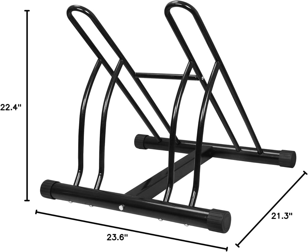 2 Bike Floor Stand Bicycle Rack, Free Standing Cycling Rack Storage Organizer B5105