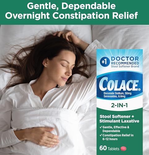 Stool Softener Plus Stimulant Laxative for Constipation Relief, 60 Count I502