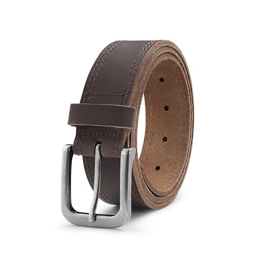 MILORDE Men's Jean Leather Belt, 35mm 100% Genuine Leather, Handmade, Classic Designs for Work and Casual