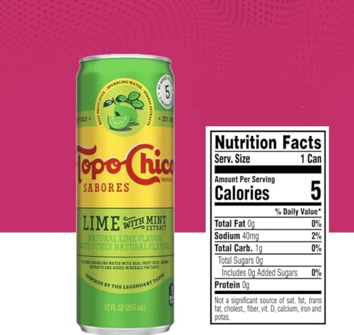 Sparkling Water Lime With Mint, 12 Fl Oz (16 Pack) T72651
