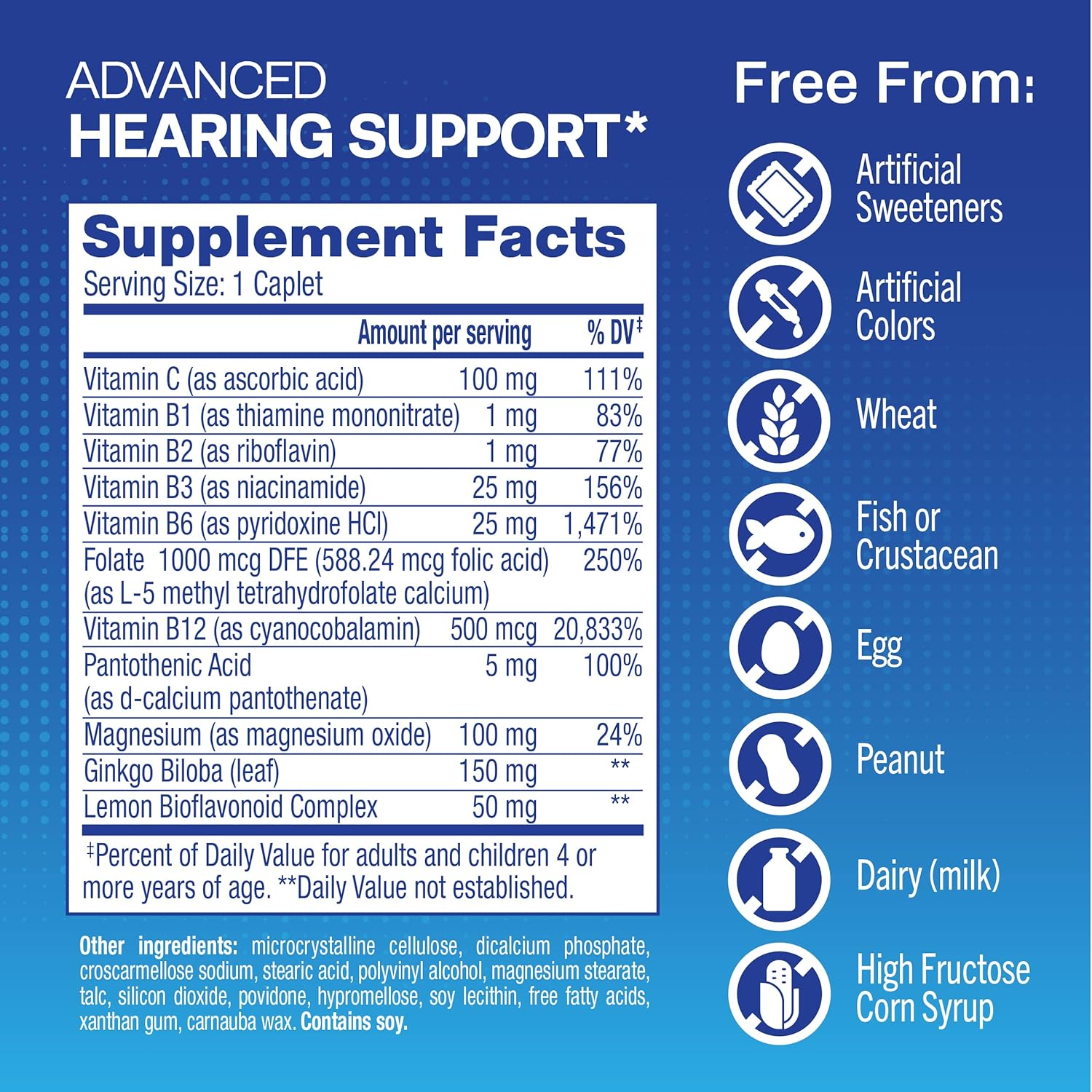 Hearing Support Multivitamin with Vitamin B & Bioflavonoids, 40 Caplets M720100